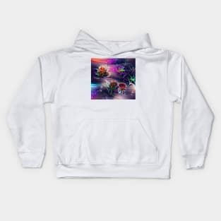 Psychedelic Space Flowers Kids Hoodie